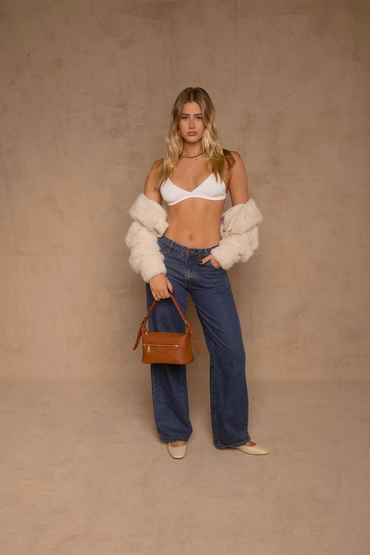 Luna Shoulder Bag - Tan Pebble / Gold