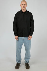 Linen Long Sleeve Shirt - Black - Catani Clothing