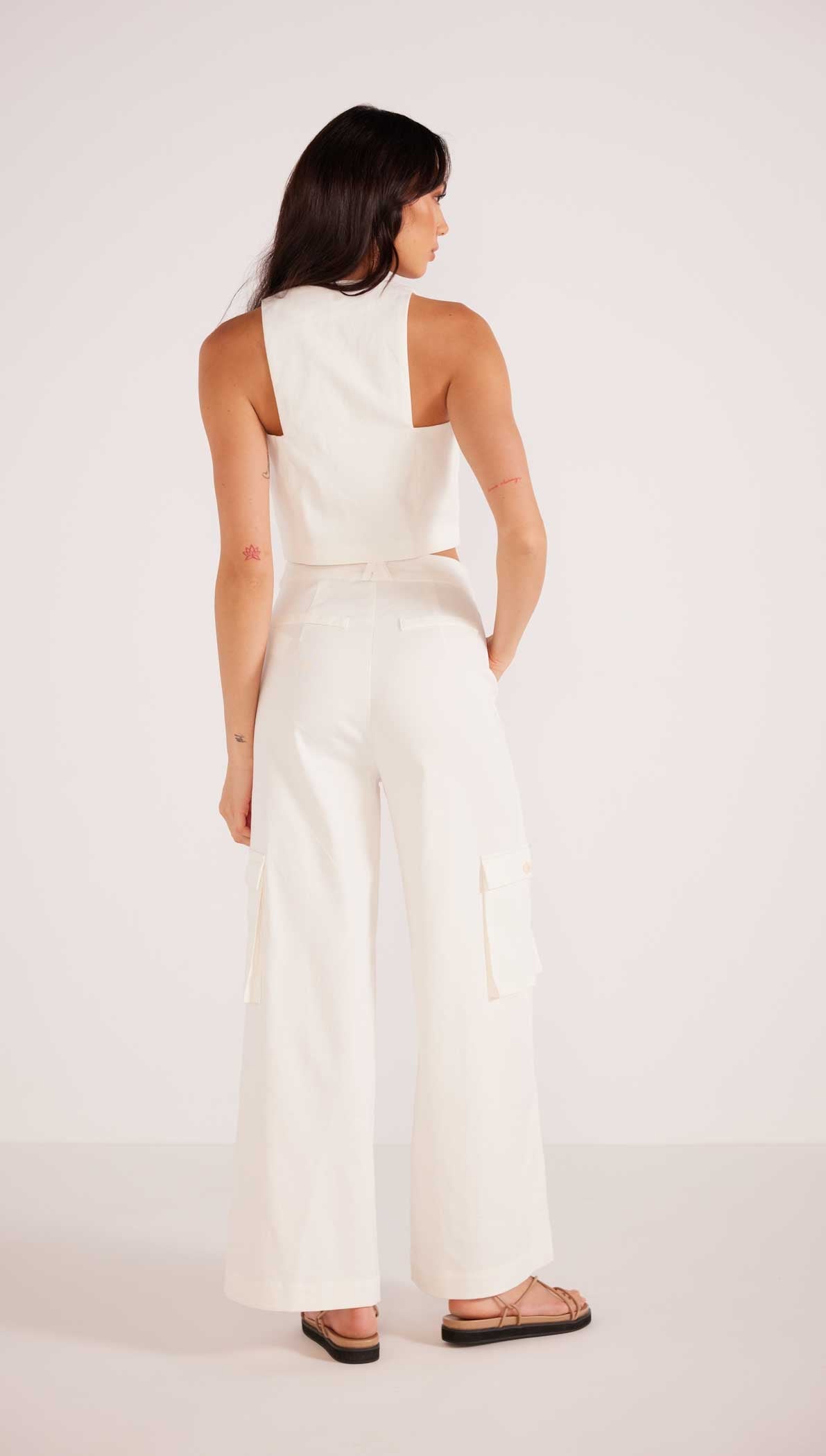 Lottie Cargo Pants - White