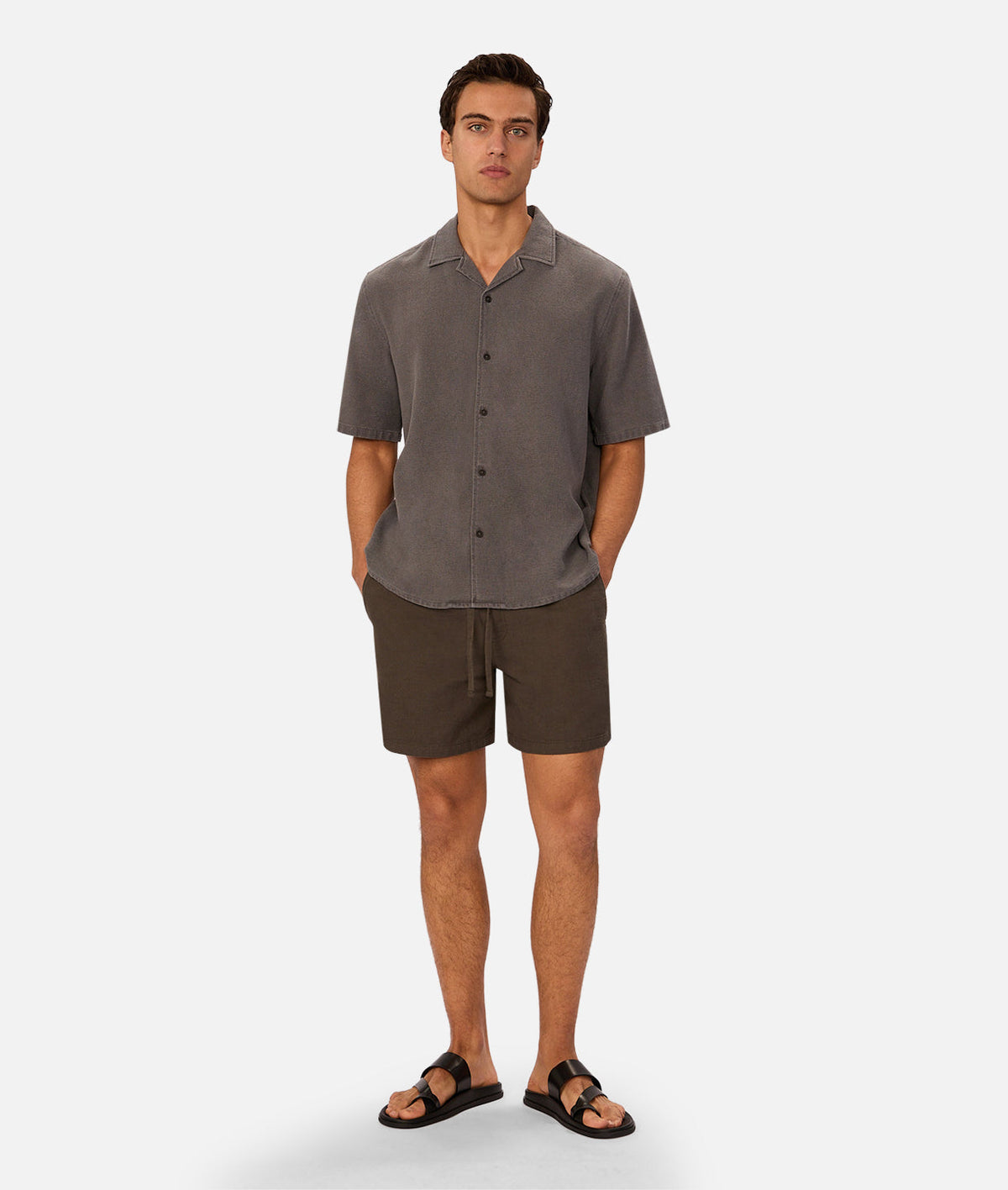 Industrie Washed Marbella Shirt gunmetal detail
