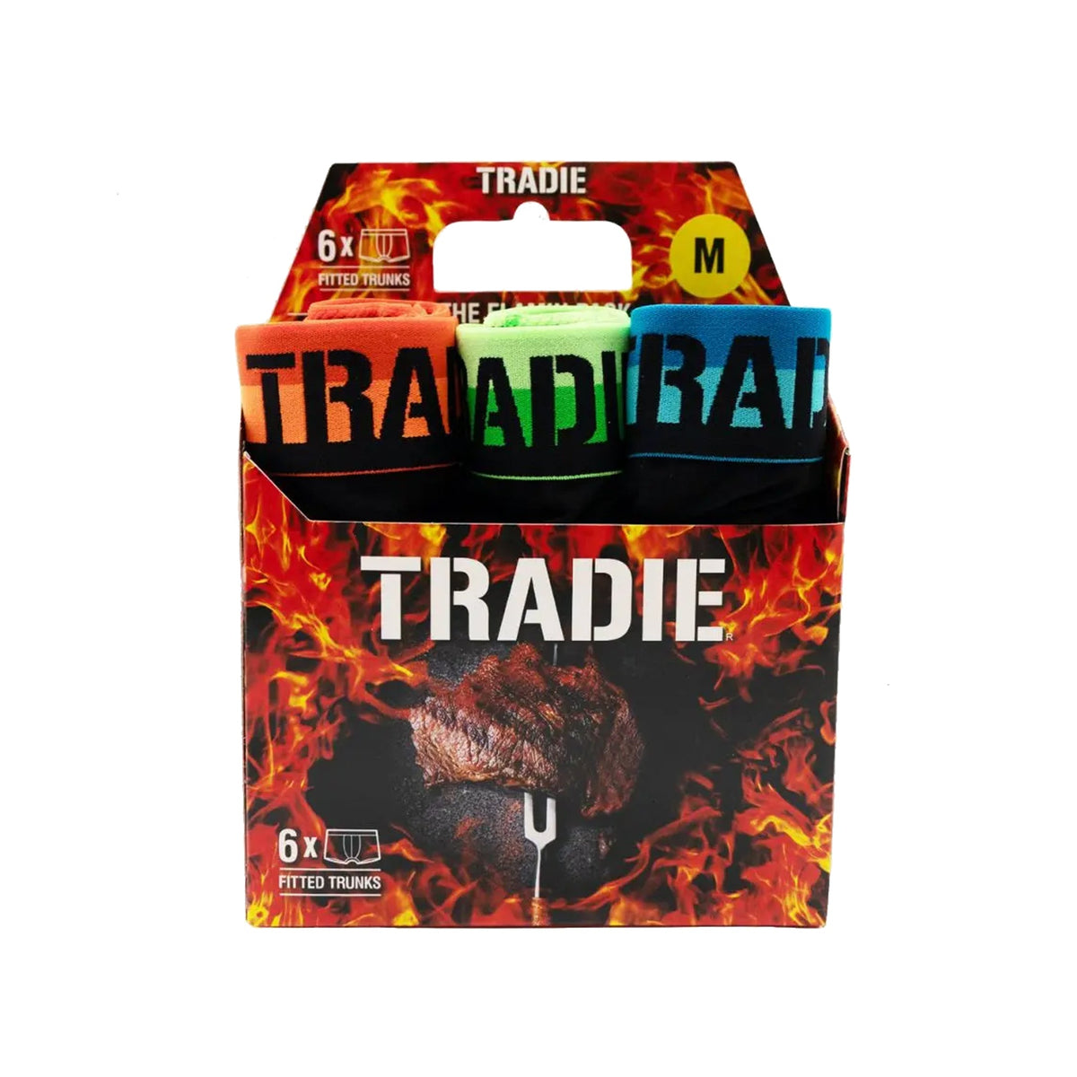 Tradie Mens 6pk Trunk Steak On The Bbq printed gift box