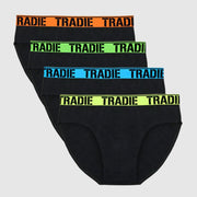 Tradie Mens Brief 4 Pack Black