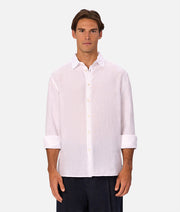 The St Martins Long Sleeve Linen Shirt - Winter White - Catani Clothing
