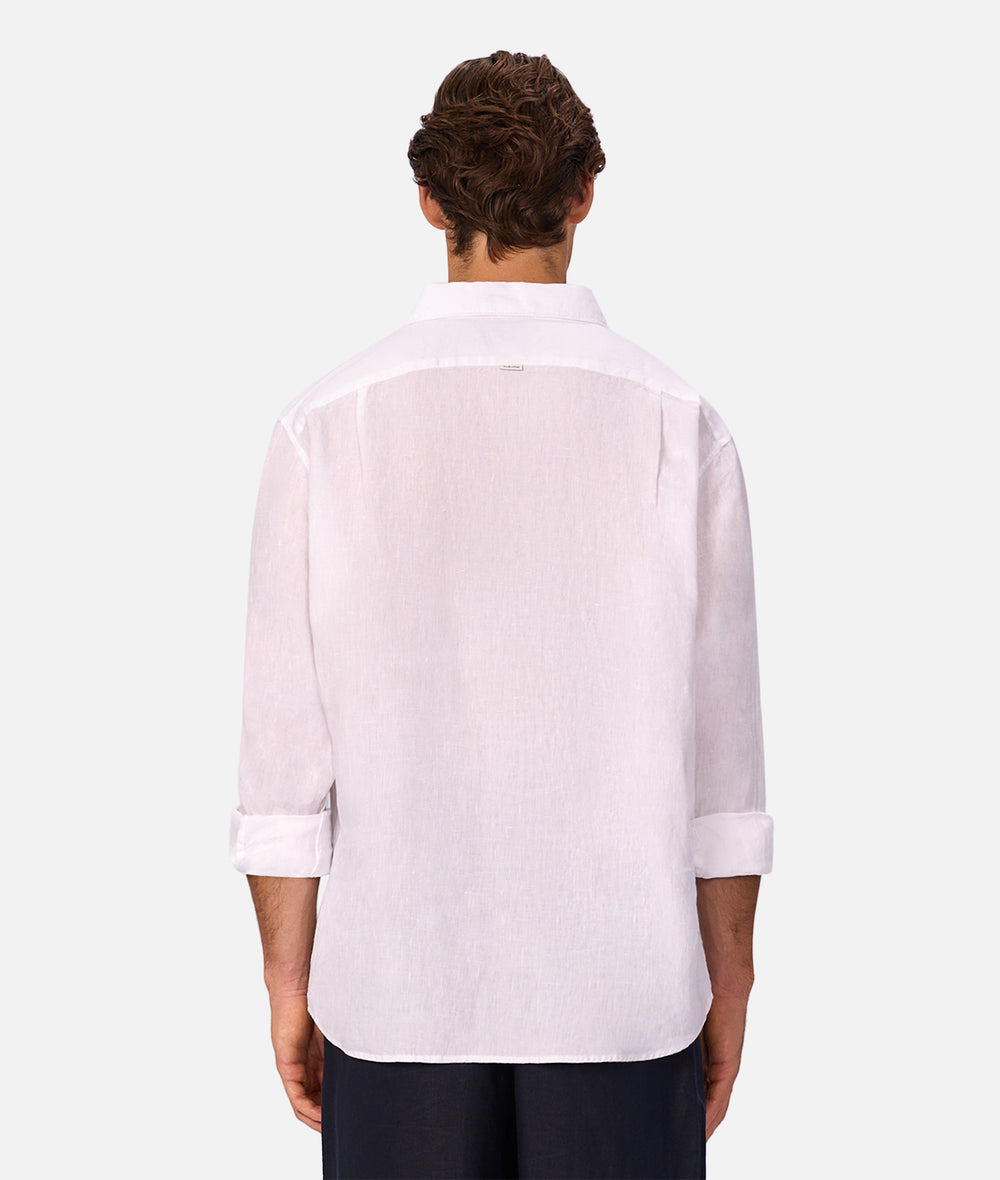 The St Martins Long Sleeve Linen Shirt - Winter White