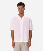 The St Martins Short Sleeve Linen Shirt - Winter White - Catani Clothing