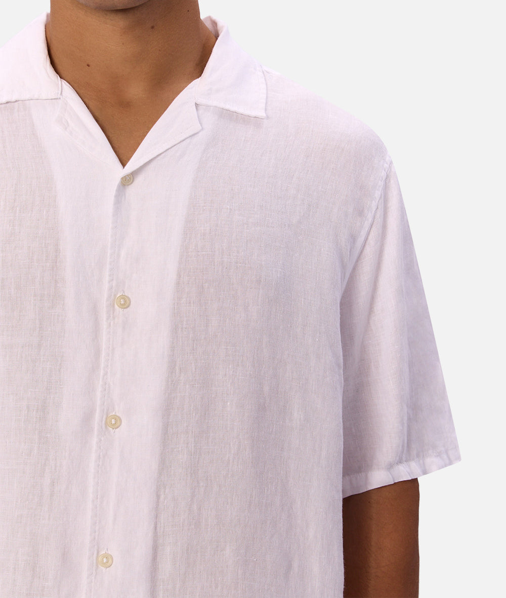 Industrie The St Martins Short Sleeve Linen Shirt - Winter White (view 5)