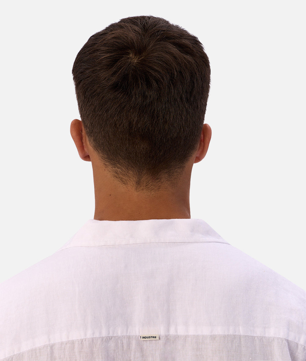 Industrie The St Martins Short Sleeve Linen Shirt - Winter White (view 6)