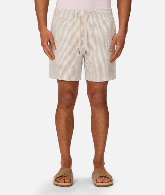 The Coressia Swim Trunk - Sky/White
