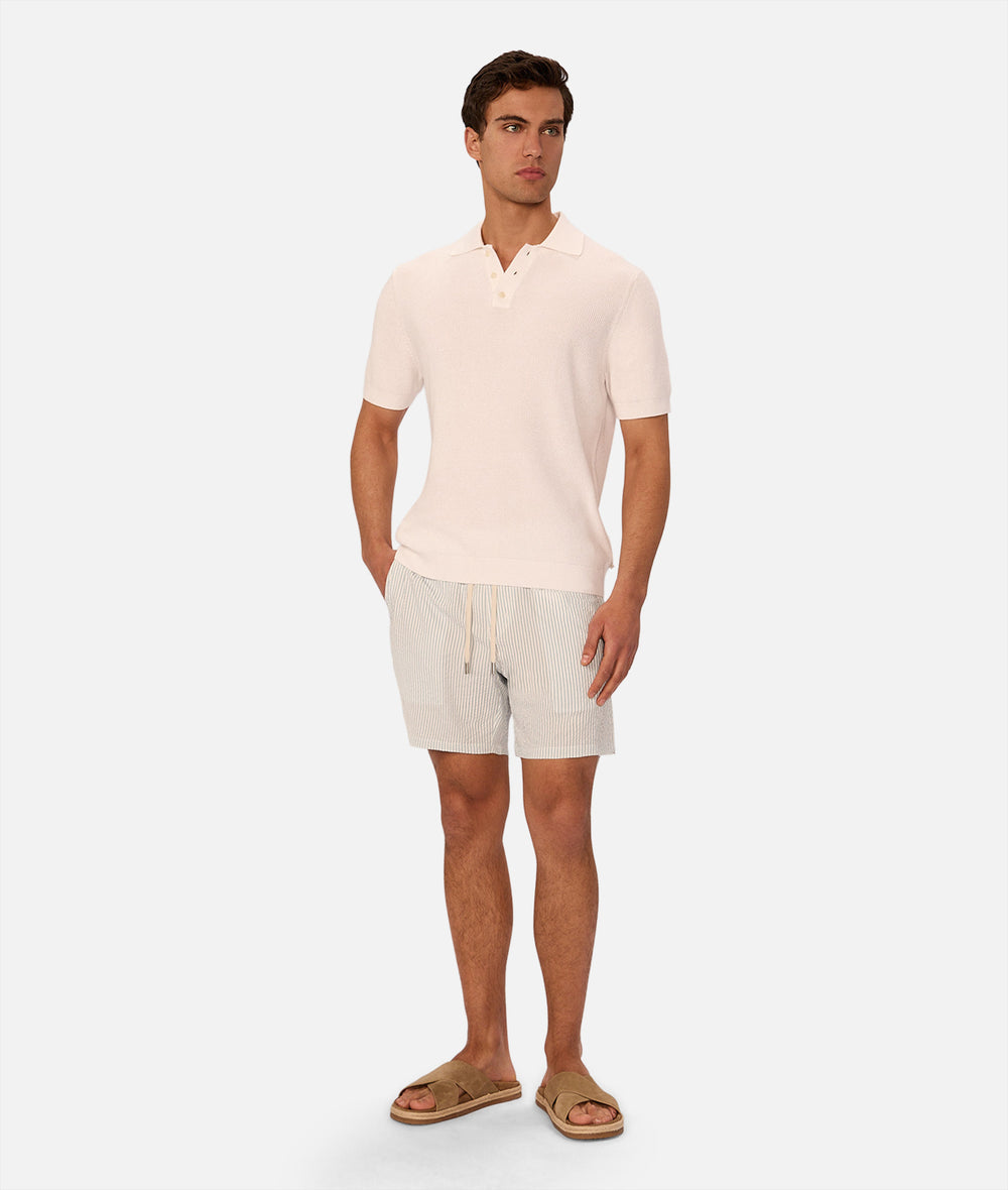 The Coressia Swim Trunk - Sky/White