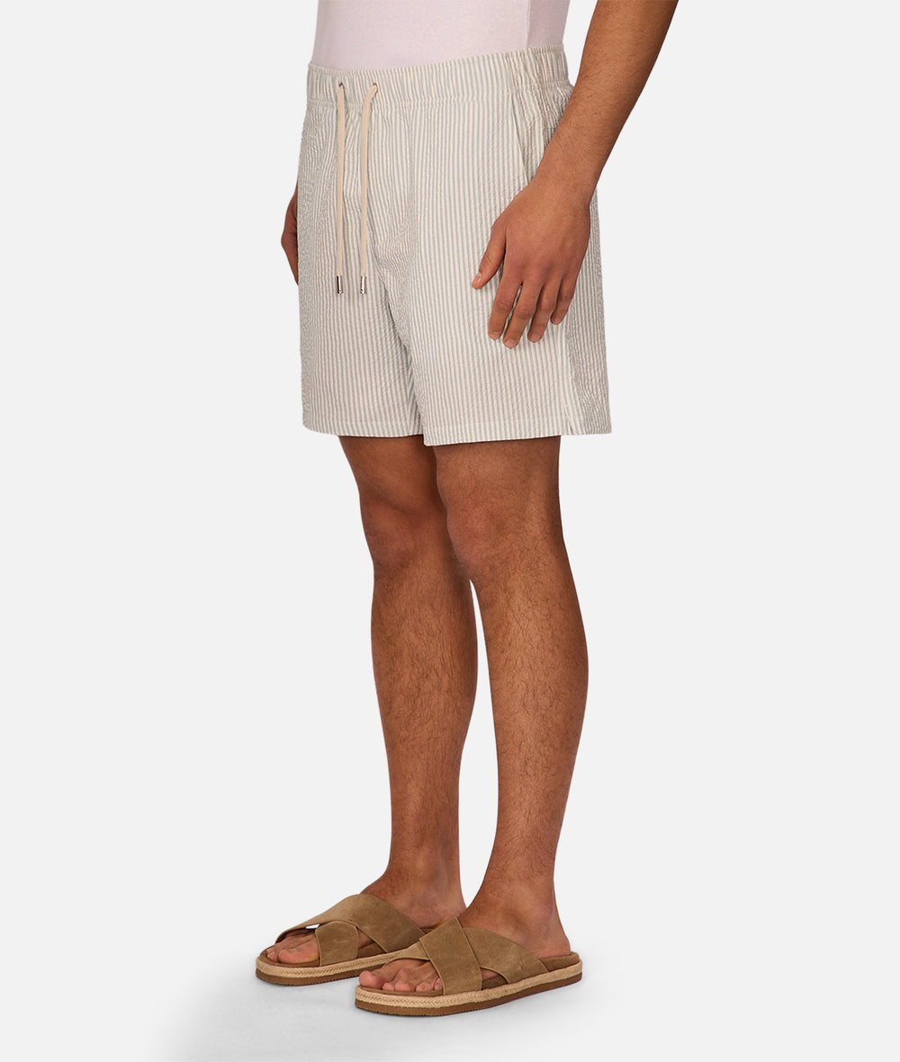 The Coressia Swim Trunk - Sky/White