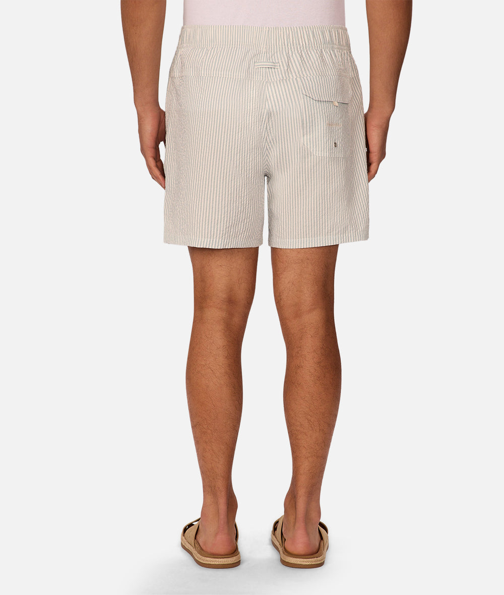 The Coressia Swim Trunk - Sky/White