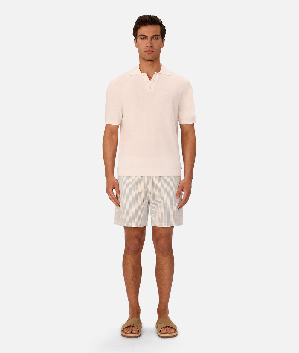 The Coressia Swim Trunk - Sky/White