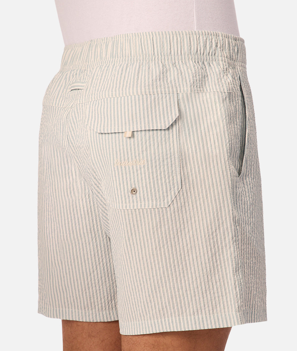 The Coressia Swim Trunk - Sky/White