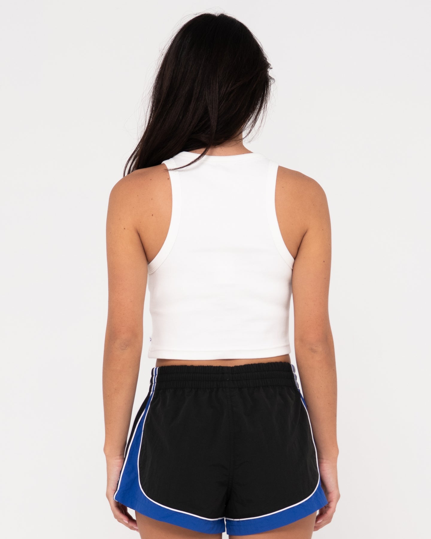 Rusty Contrast Racer Tank - White