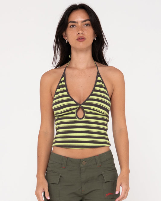 Emma Cut Out Skimmer Tank - Lucid Green