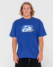Tidal Kombat Twice Oversized SS Tee - Delft Blue - Catani Clothing