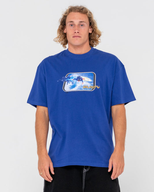 Tidal Kombat Twice Oversized SS Tee - Delft Blue