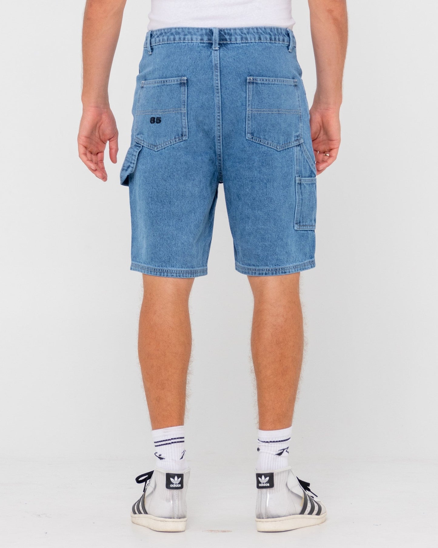 Dungaree Denim Jort - Hard Hat Blue