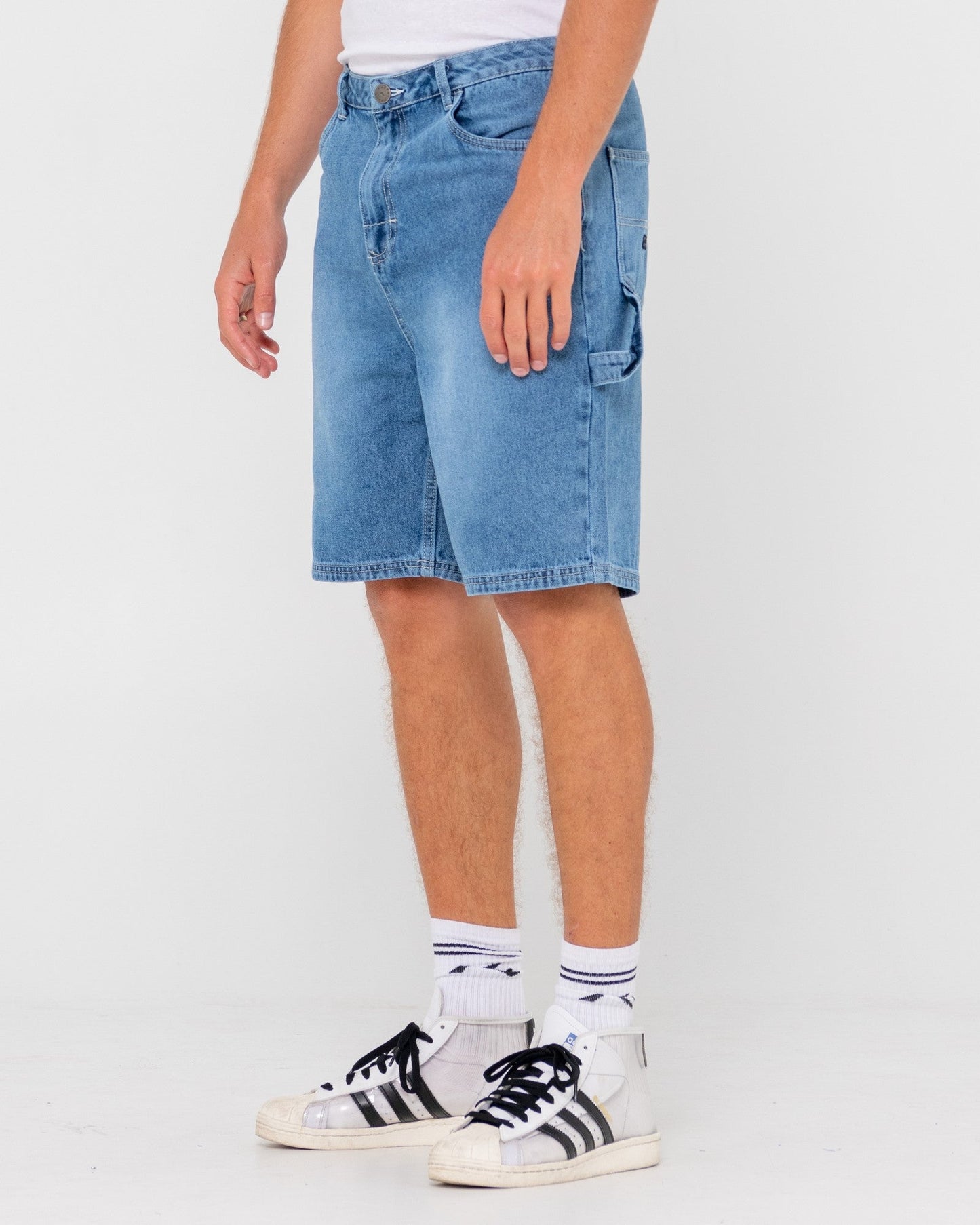 Dungaree Denim Jort - Hard Hat Blue