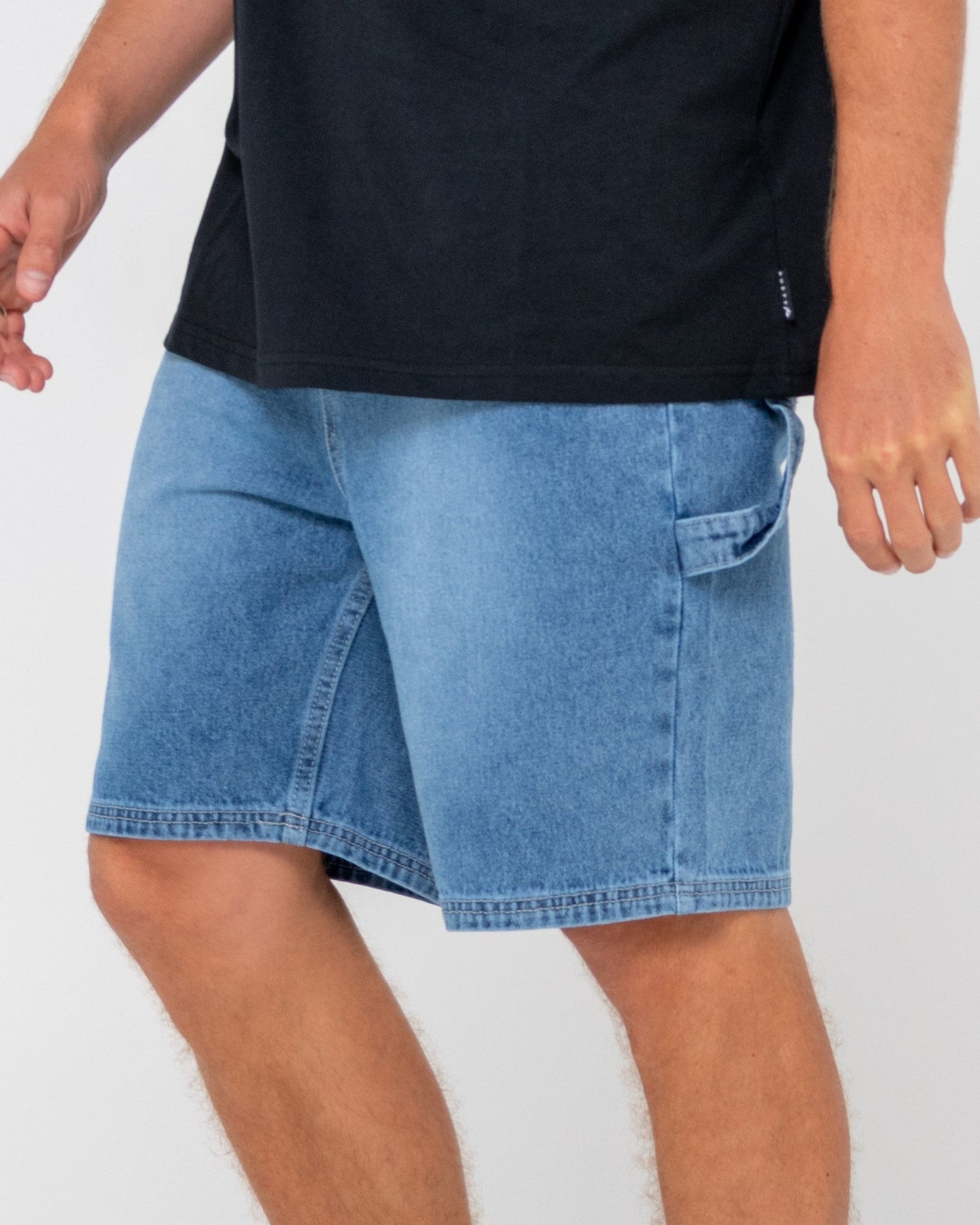 Dungaree Denim Jort - Hard Hat Blue