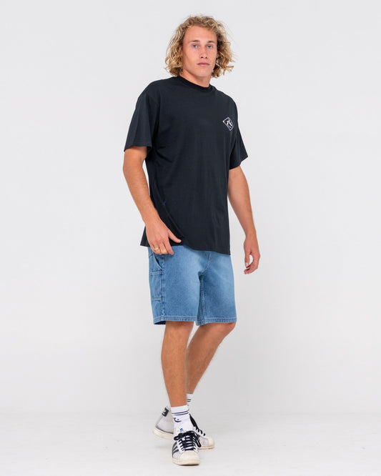 Dungaree Denim Jort - Hard Hat Blue