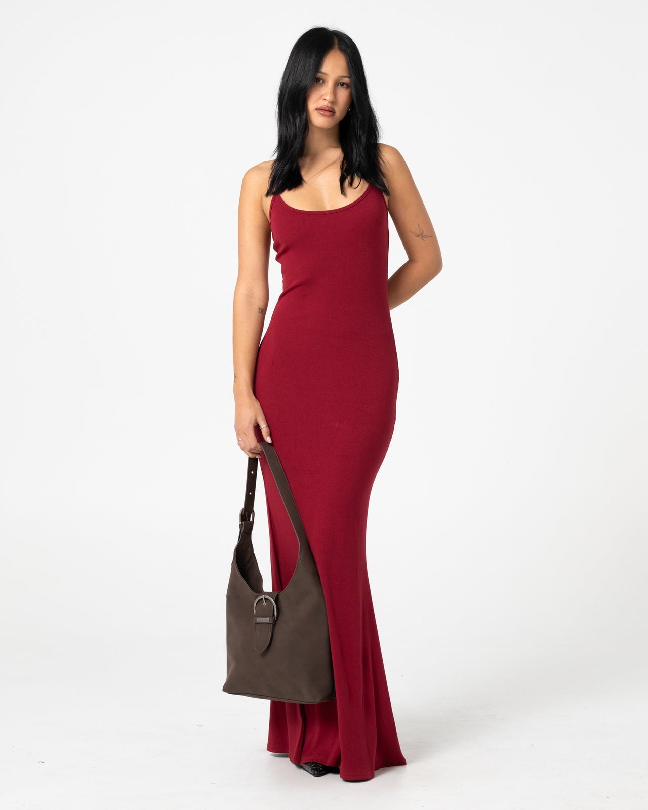 Rusty Nicky Fitted Slip Maxi Dress - Cherry Red (view 4)