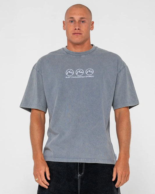 Crusoe Wash Short Sleeve Tee - China Blue