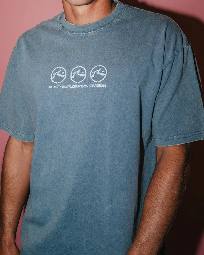 Crusoe Wash Short Sleeve Tee - China Blue