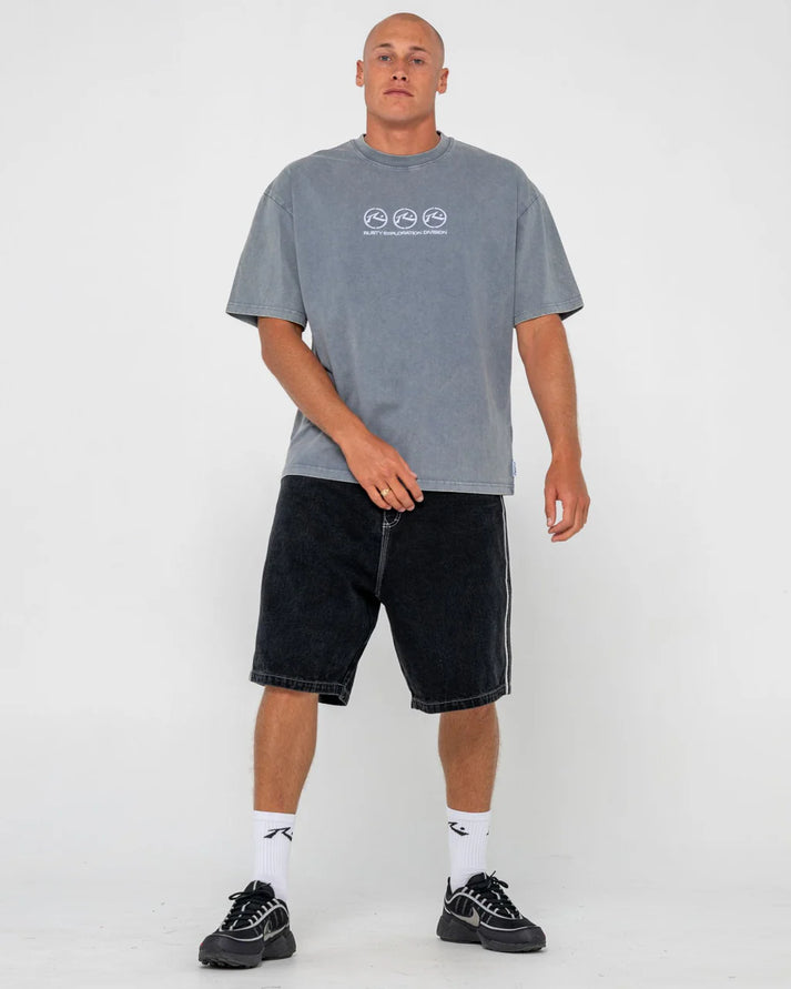Crusoe Wash Short Sleeve Tee - China Blue - Catani Clothing
