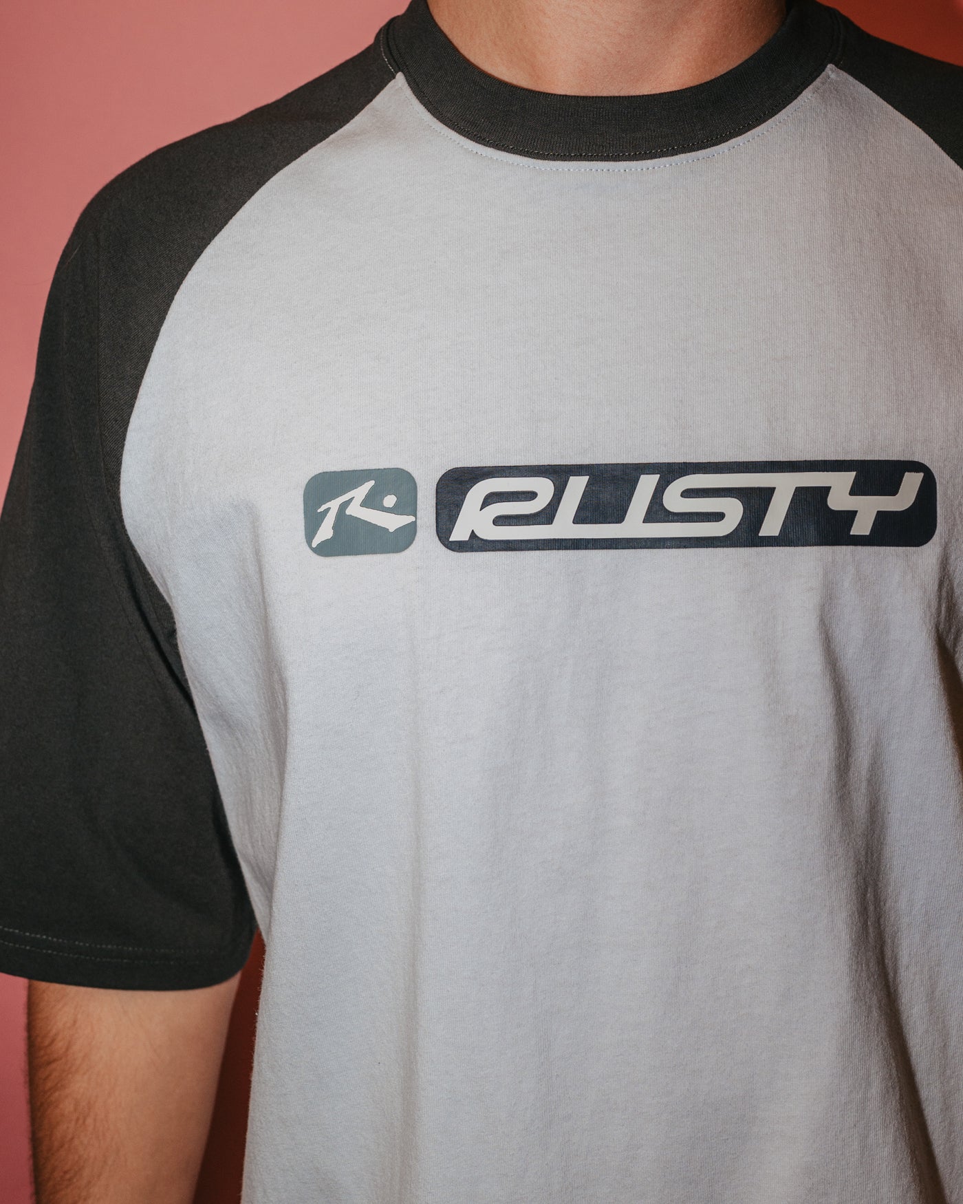 Bubble Raglan Short Sleeve Tee - White