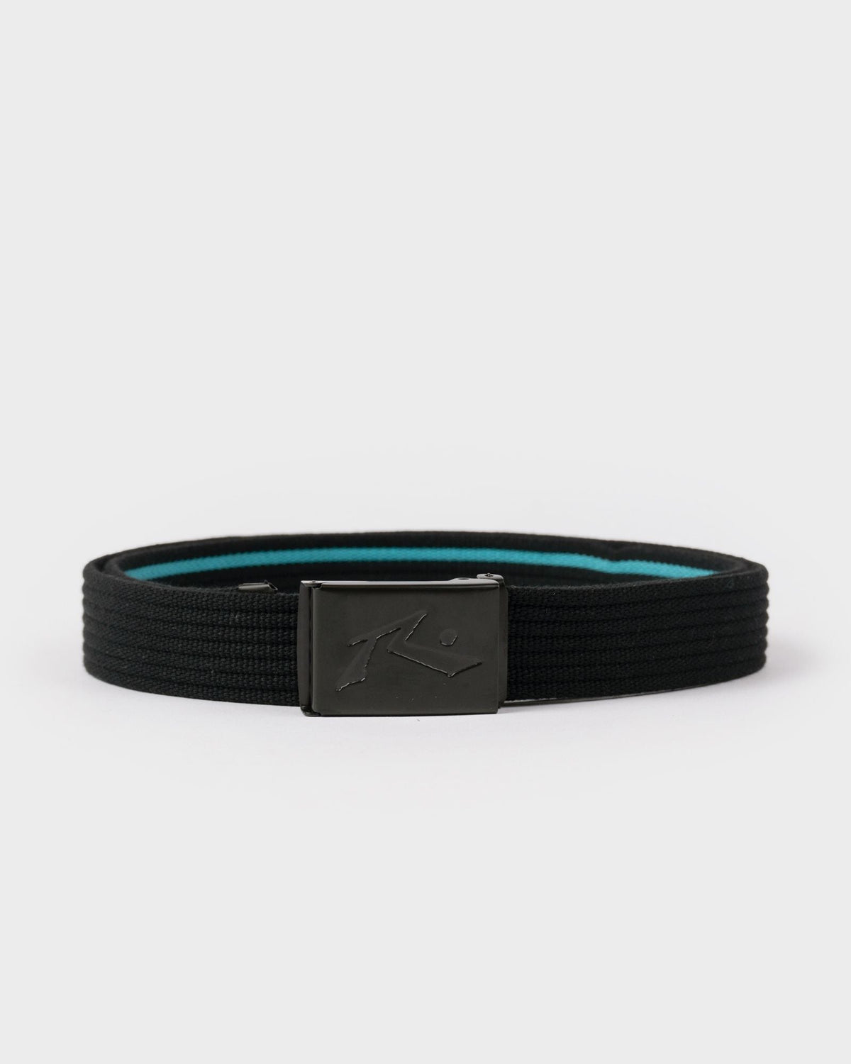 Rusty Ridgemont Reversible Webbing Belt in black and teal