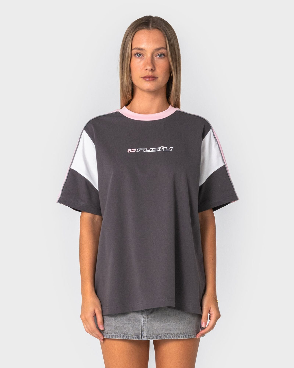 Rusty New Break Oversize Tee carbon front view