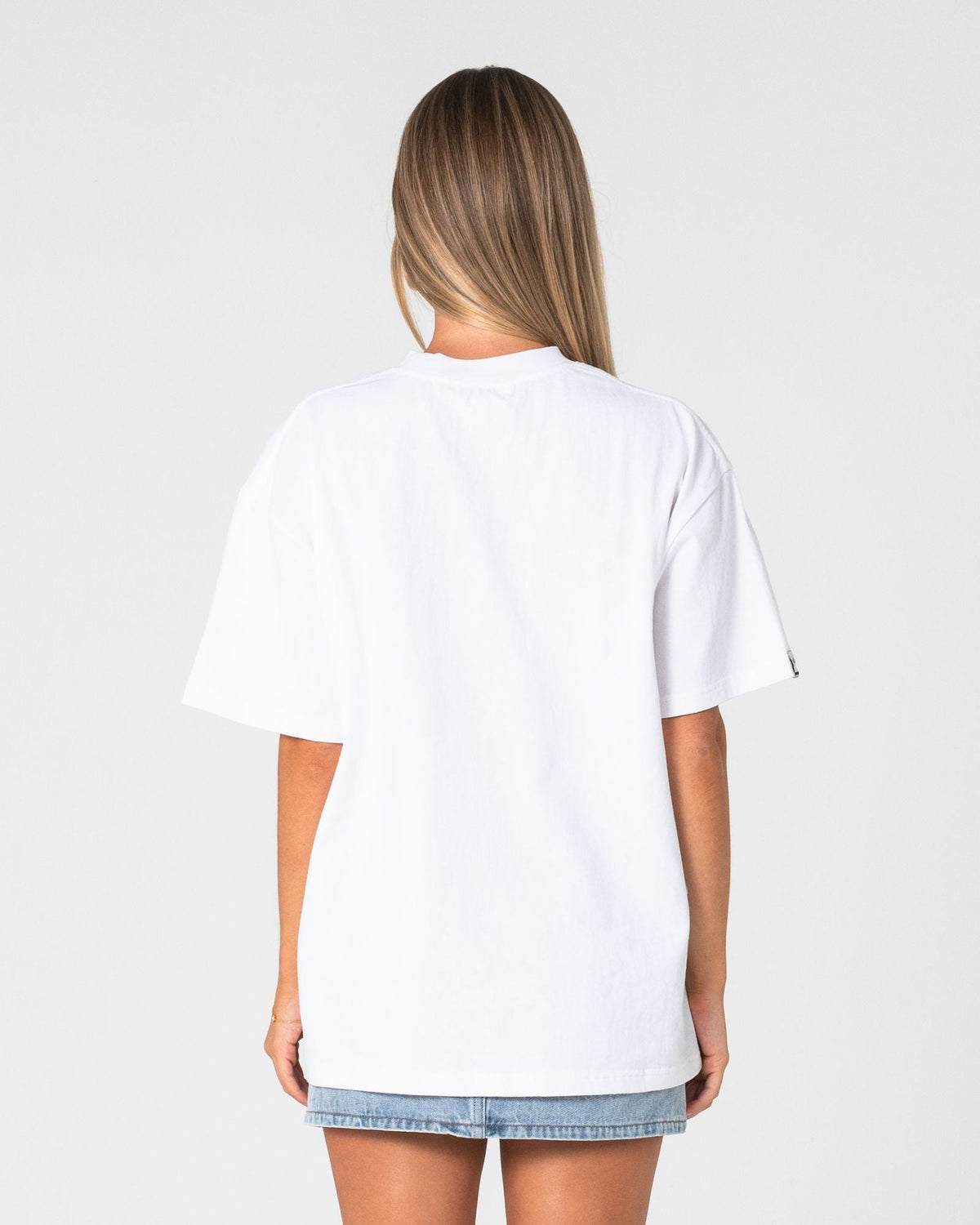 Rusty Wavers Tide Oversize Tee white back view