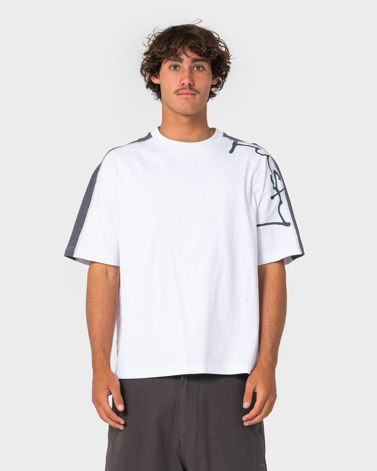 Rusty Lost It Short Sleeve Tee in white - detail