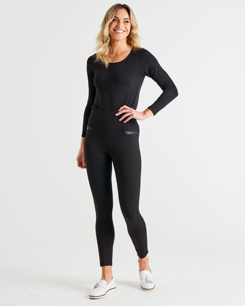 Betty Basics Gwen Ponte Legging – Black (view 8)