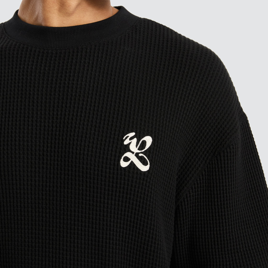 Big Waffle Street Tee - Black - Catani Clothing