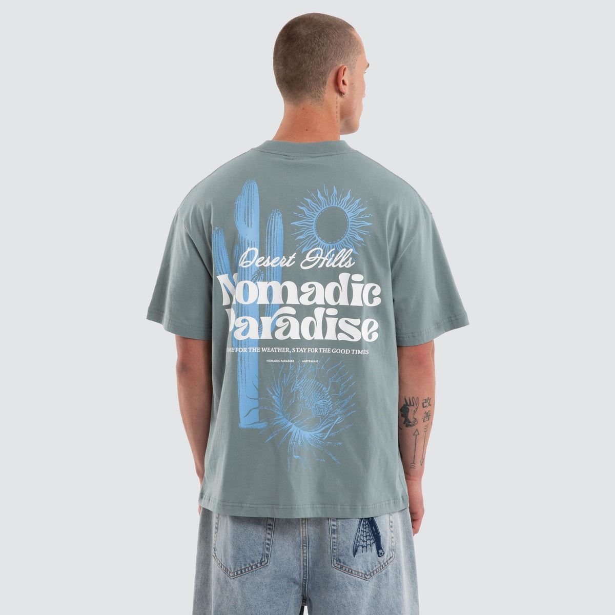Nomadic Paradise Desert Street Tee in Stormy Sea