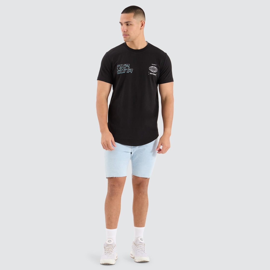 Grande Dual Curve Tee - Jet Black - Catani Clothing
