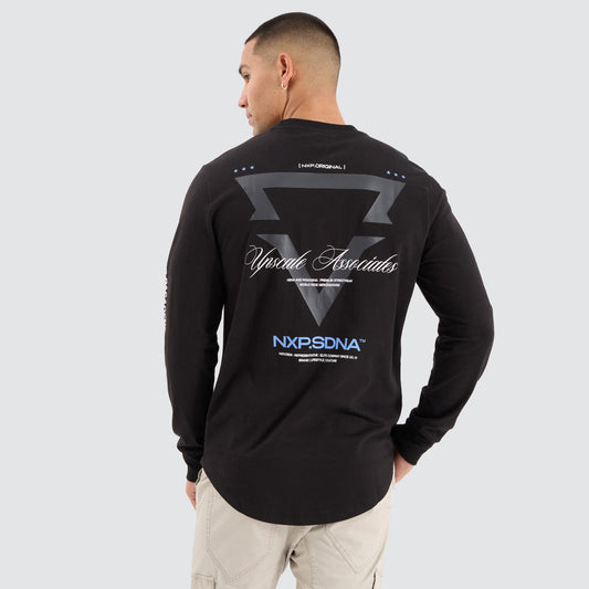 Rein Dual Curved LS Tee - Jet Black