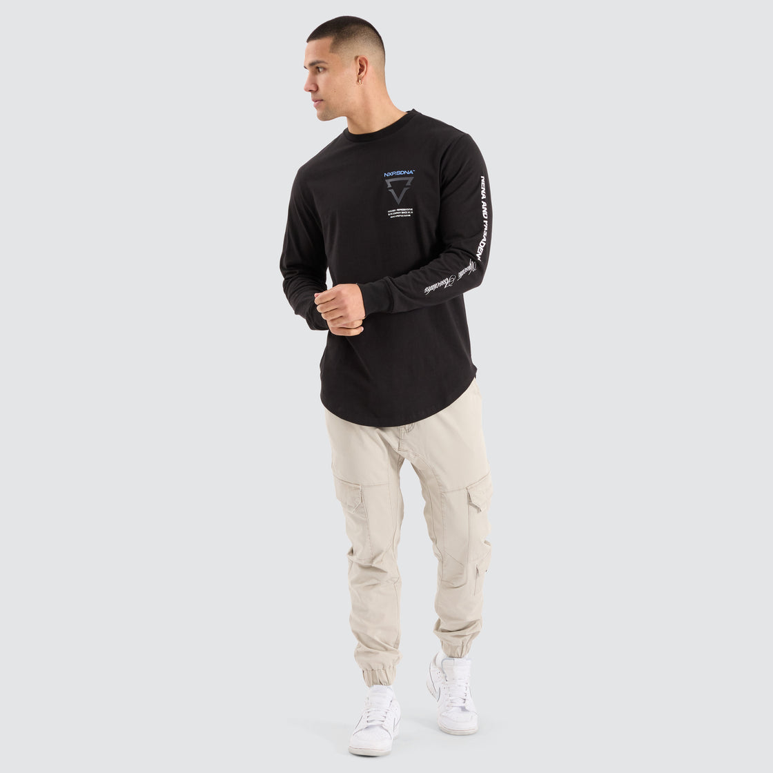NXP Rein Dual Curved LS Tee - Jet Black (view 5)
