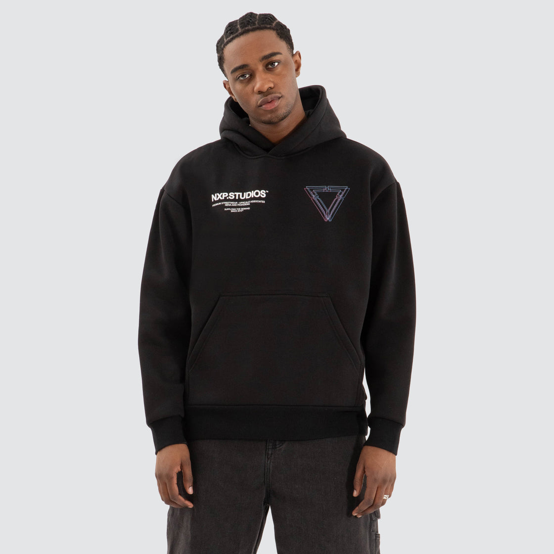 Dagger Relaxed Hoodie - Jet Black - Catani Clothing