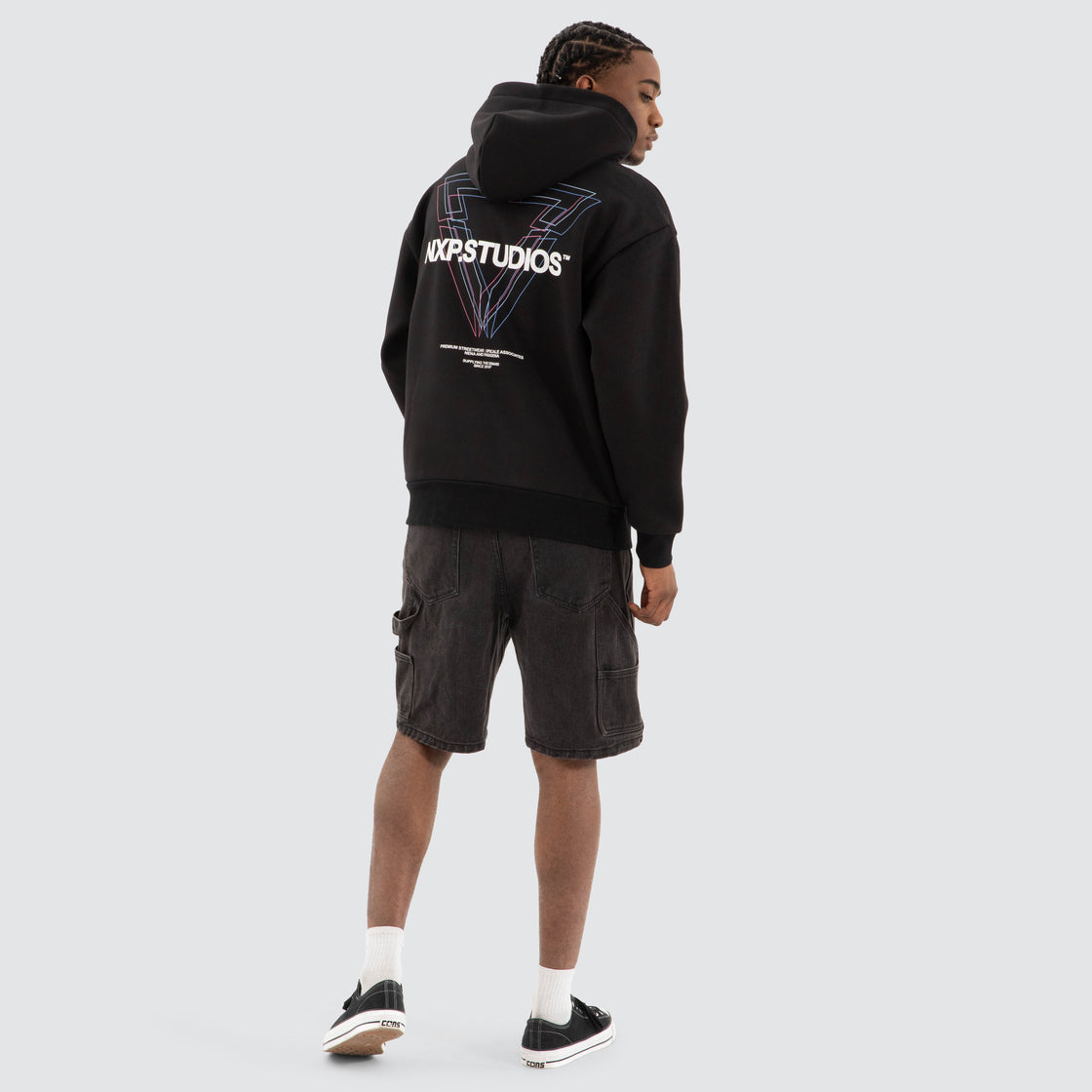Dagger Relaxed Hoodie - Jet Black - Catani Clothing