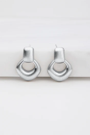 Zafino Nova Brushed Earring - Silver