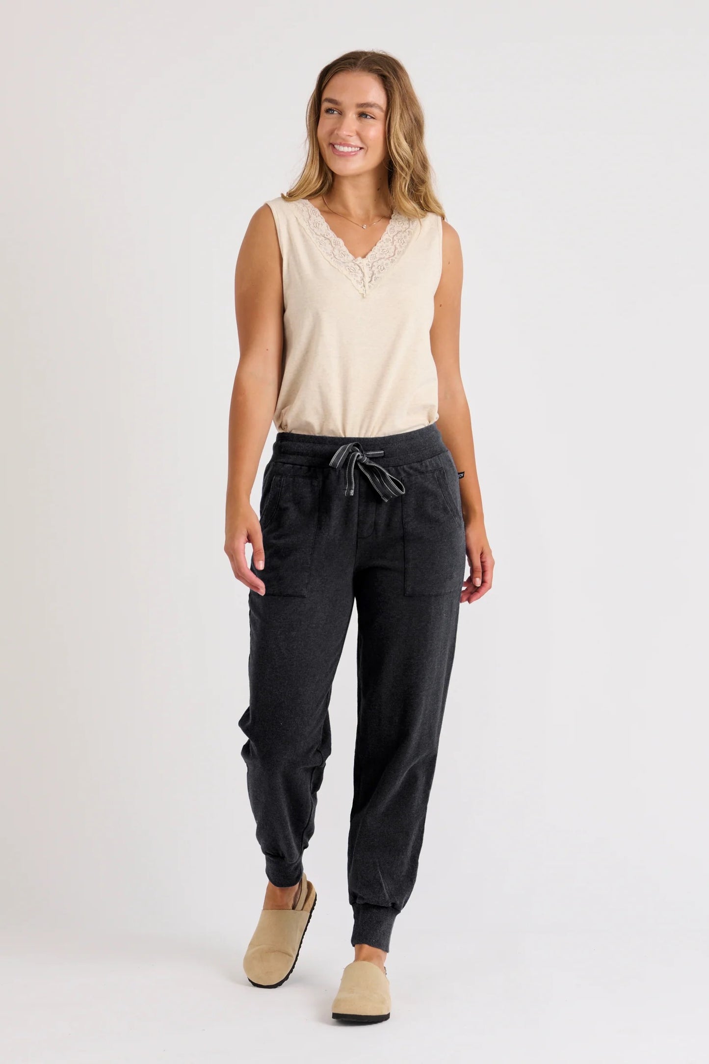 Waist Panel Detail Pant - Black