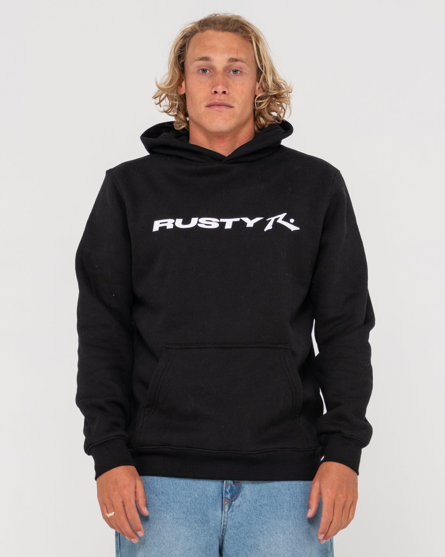 Vital Rusty Hooded Graphic Fleece - Black White
