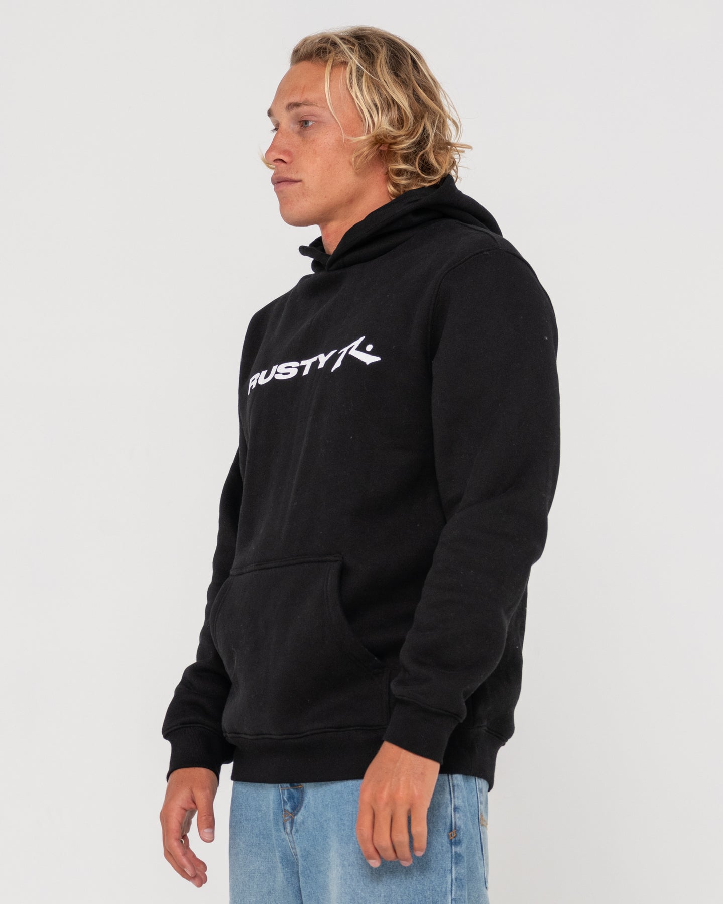Vital Rusty Hooded Graphic Fleece - Black White