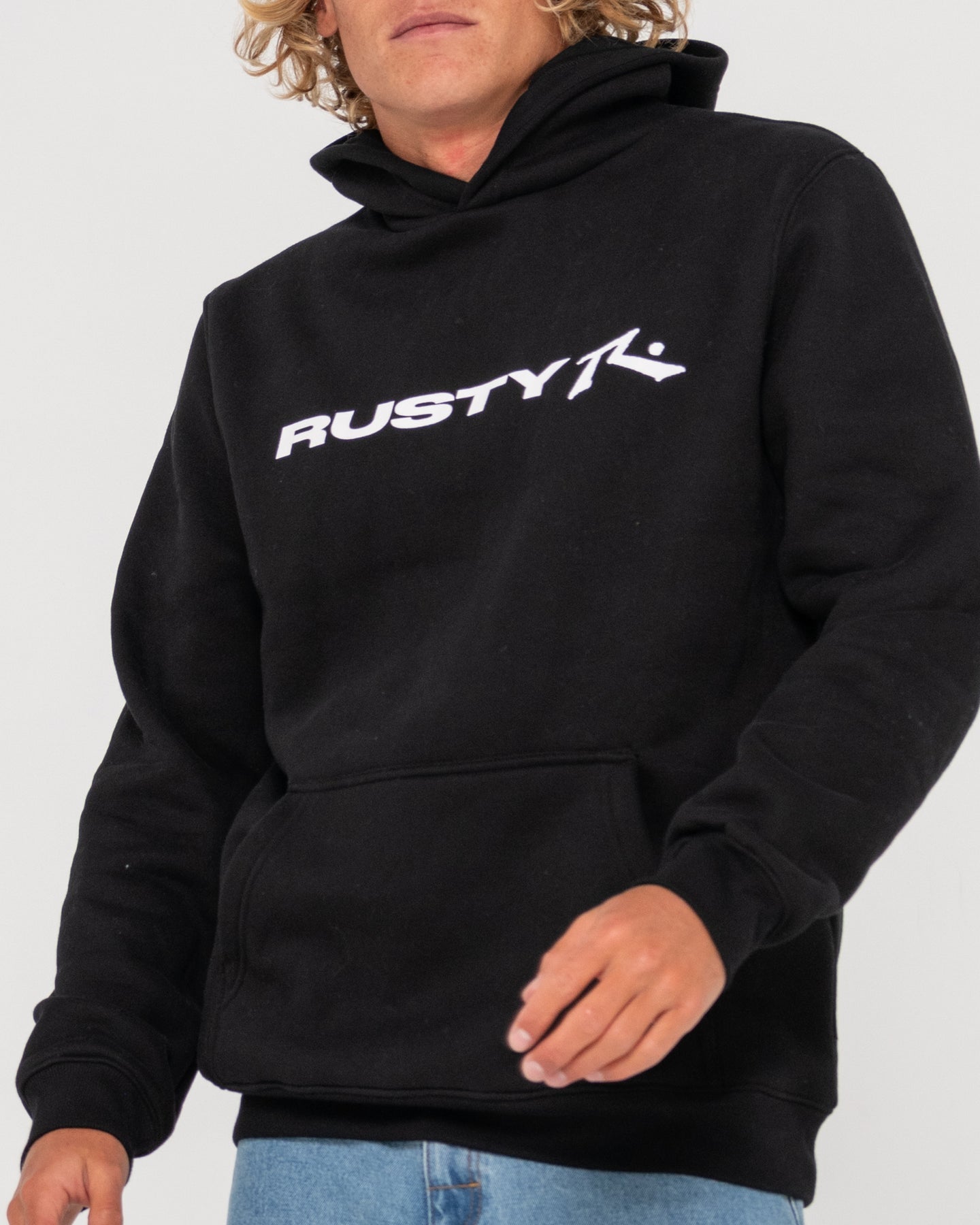 Vital Rusty Hooded Graphic Fleece - Black White