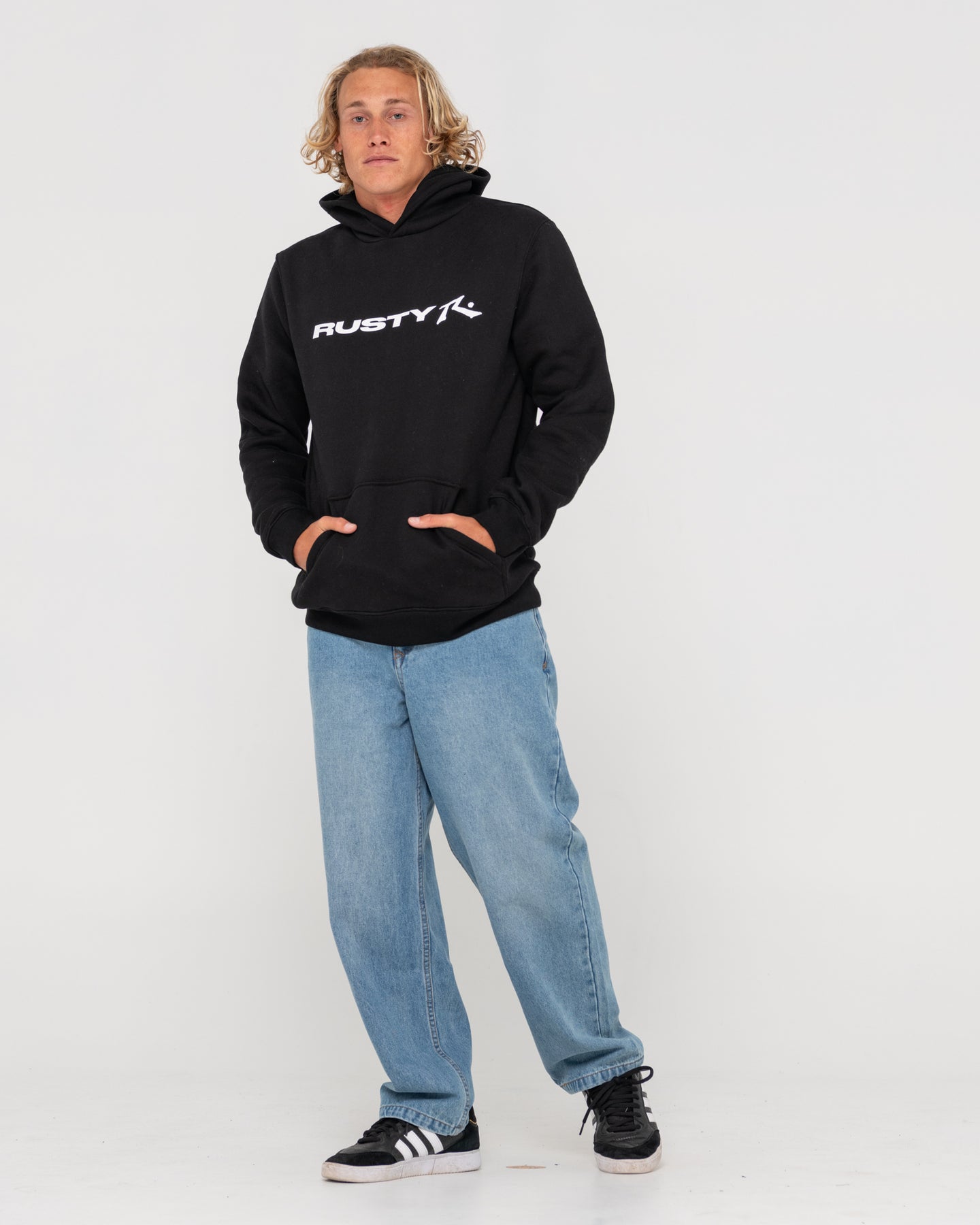 Vital Rusty Hooded Graphic Fleece - Black White