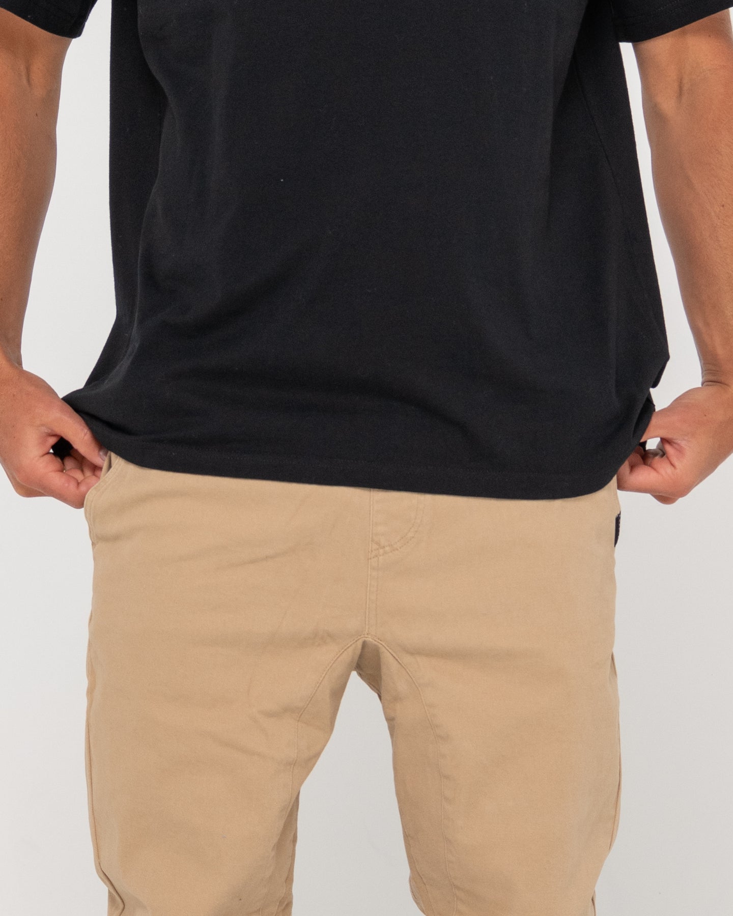Rusty Hook Out Slim Fit Elastic Pant - Khaki (view 6)