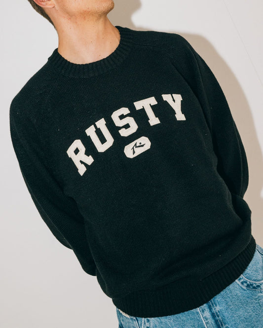 Alpha Kappa Knitted Crew - Black